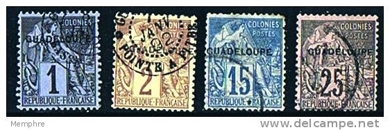 A. Dubois Surcharges  «GUADELOUPE»  14, 15, 19 Et 21 - Used Stamps