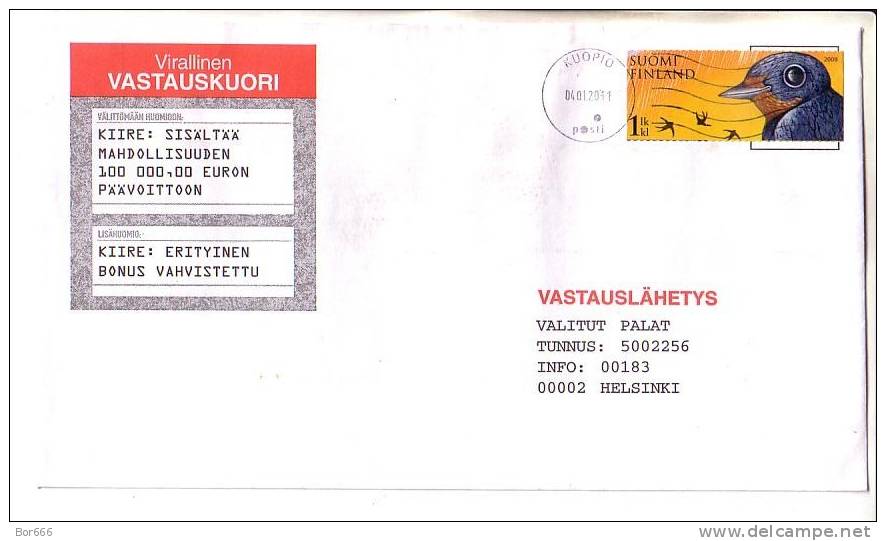 GOOD FINLAND Postal Cover 2011 - Good Stamped: Bird - Covers & Documents