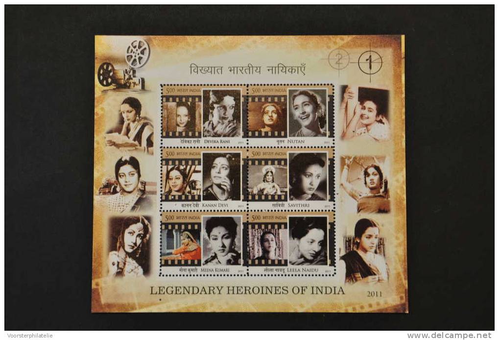 M - INDIA 2011 MOVIE HERIONES SHEET MNH - Ungebraucht