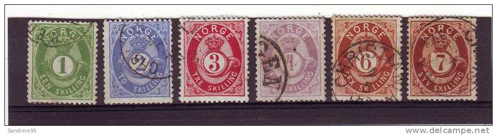 NORVEGE  COR OMBRE  6 TIMBRES SERIE COMPLETE - Oblitérés