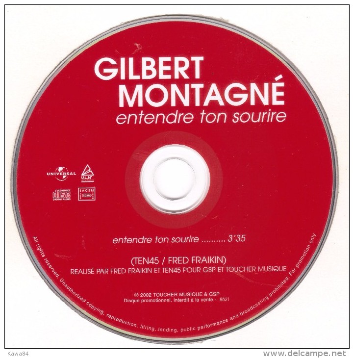 CDS  Gilbert Montagné  "  Entendre Ton Sourire  "  Promo - Collectors