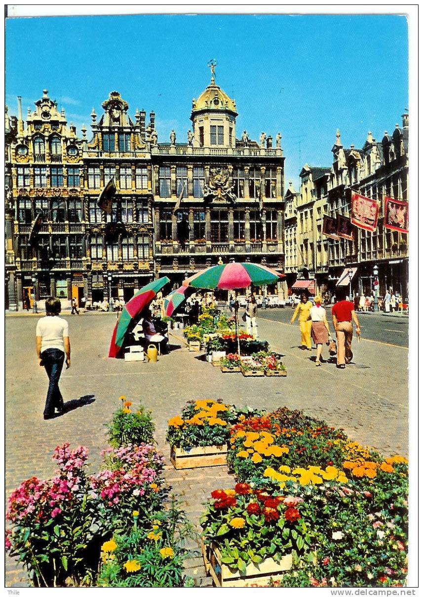 BRUXELLES - Grand´Place, Le Roi D´Espagne, La Brouette, Le Sac - Marché Aux Fleurs - Markets