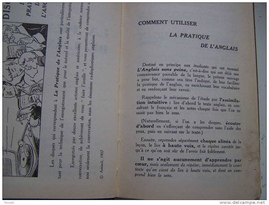 LA PRATIQUE DE L ANGLAIS nASSIMIL - Méthode quotidienne - 1965 par A.CHEREL - illustrations Soymier - relié -