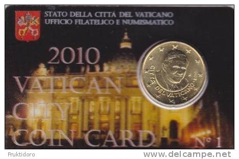 Coin Vatican City 2010 0.50 Euro UNC Coin Card Nr. 1 - Pope John Paul II - Vatikan