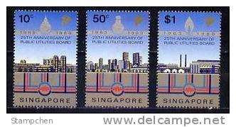 Singapore 1988 Public Utility Board Stamps Water Electricity Gas - Electricité