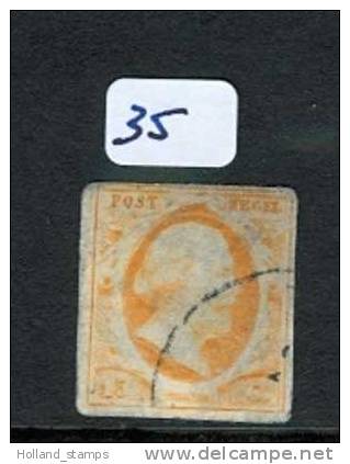 1852 Koning Willem III 15 Cent NVPH 3 * Periode 1852 Nederland Nr. 3 Gebruikt (35)  Pays-Bas * Niederlande * Nummer 3 * - Used Stamps