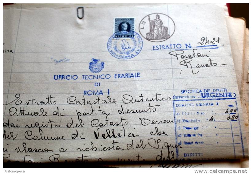 ITALIA 1946 - MARCA DA BOLLO SU  DOCUMENTO ORIGINALE - Fiscales