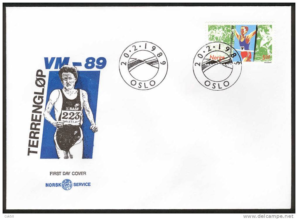 NORWAY FDC 1989 «World Championship Cross-country». Perfect, Cacheted Unadressed Cover - FDC