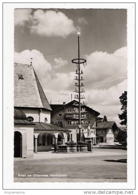 PRIEN AM CHIEMSEE, MARKTPLATZ - Cartolina FP BN V 1956 - Rosenheim