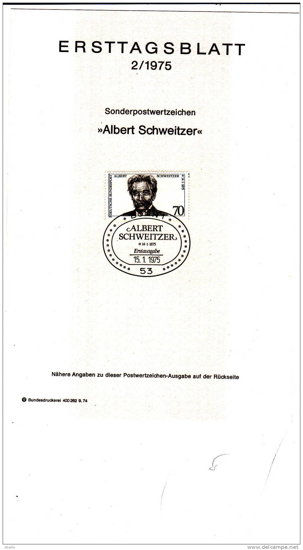 GROOT 31   DOC. ALLEMAGNE - Albert Schweitzer