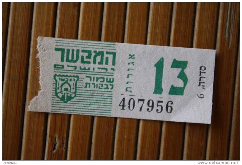 TITRE DE TRANSPORT >> 1963  2 TICKETS BILLETS  D' AUTOBUS BUS CAR  >>  ISRAEL  Poinçonné TARIF >> 13 AGOROT - Monde