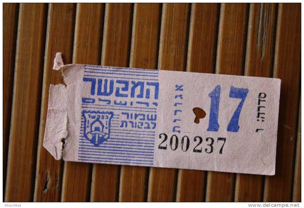 TITRE DE TRANSPORT >> 1963  2 TICKETS BILLETS  D' AUTOBUS BUS CAR  >>  ISRAEL  Poinçonné TARIF >> 15 & 17 AGOROT - Welt