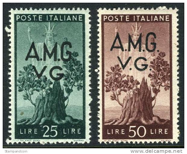 Italy 1LN11-12 A.M.G. V.G. Mint Hinged 25l & 50l From 1946 - Ungebraucht