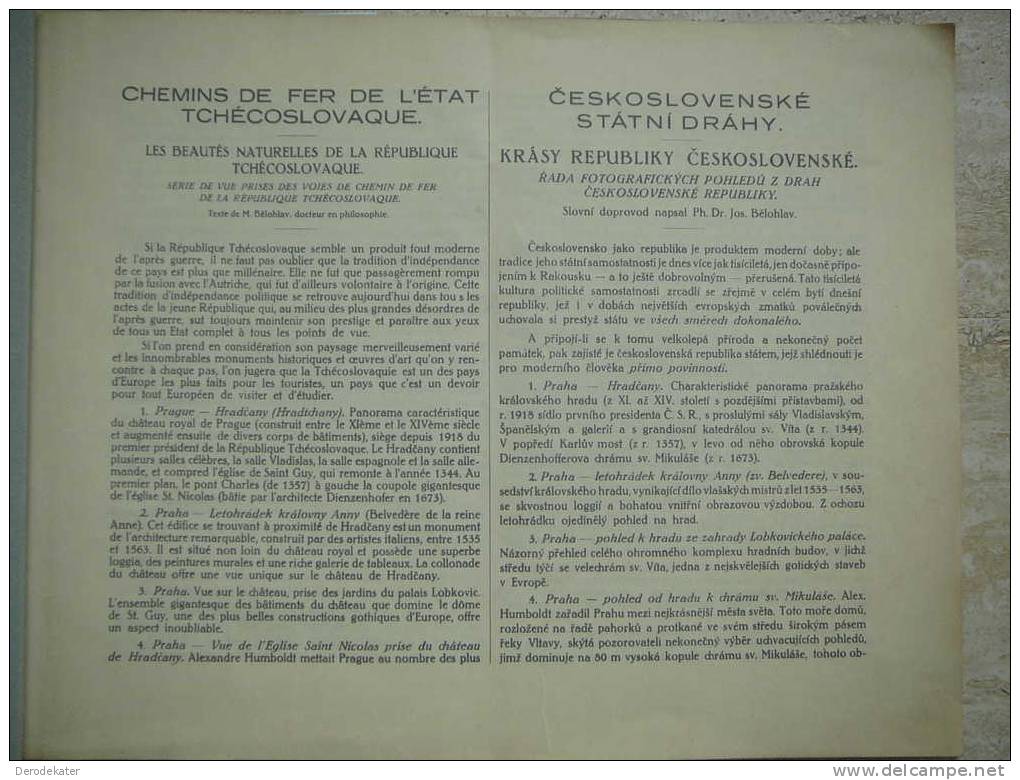 Krasy Ceskoslovenské Republiky. Ceskoslovenské Statni Drahy. Chemins De Fer De L'État Tchécoslovaque. Vue Prises. Bon! - Livres & Catalogues