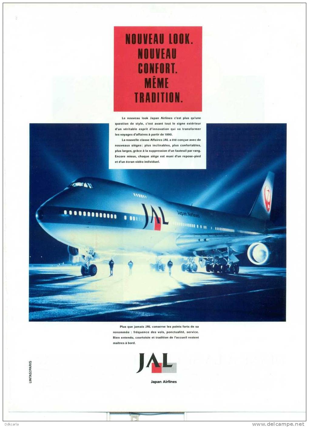 Reclame Uit Luxe Tijdschrift - JAL - Japan Airlines - Aviation - Advertenties