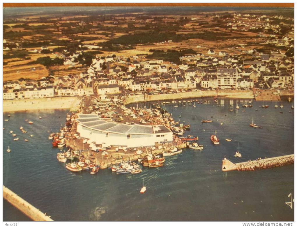 44 - LA TURBALLE - Le Port Et La Criée. (Vue Aérienne) CPSM + Flamme - La Turballe