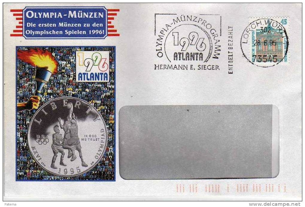 Carta , Ventanilla  Lorchwurtt 1995, Atlanta,, Cover, Letter - Summer 1996: Atlanta