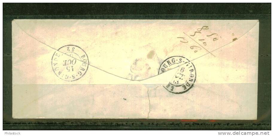 FRANCE N° 10 Obl. S/Lettre Entiére (timbre Défectueux) - 1852 Luigi-Napoleone