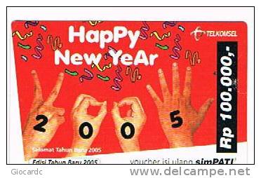 INDONESIA  - TELKOMSEL (GSM RECHARGE) -  HAPPY NEW YEAR 2005      - USED  -  RIF. 1645 - Indonesië