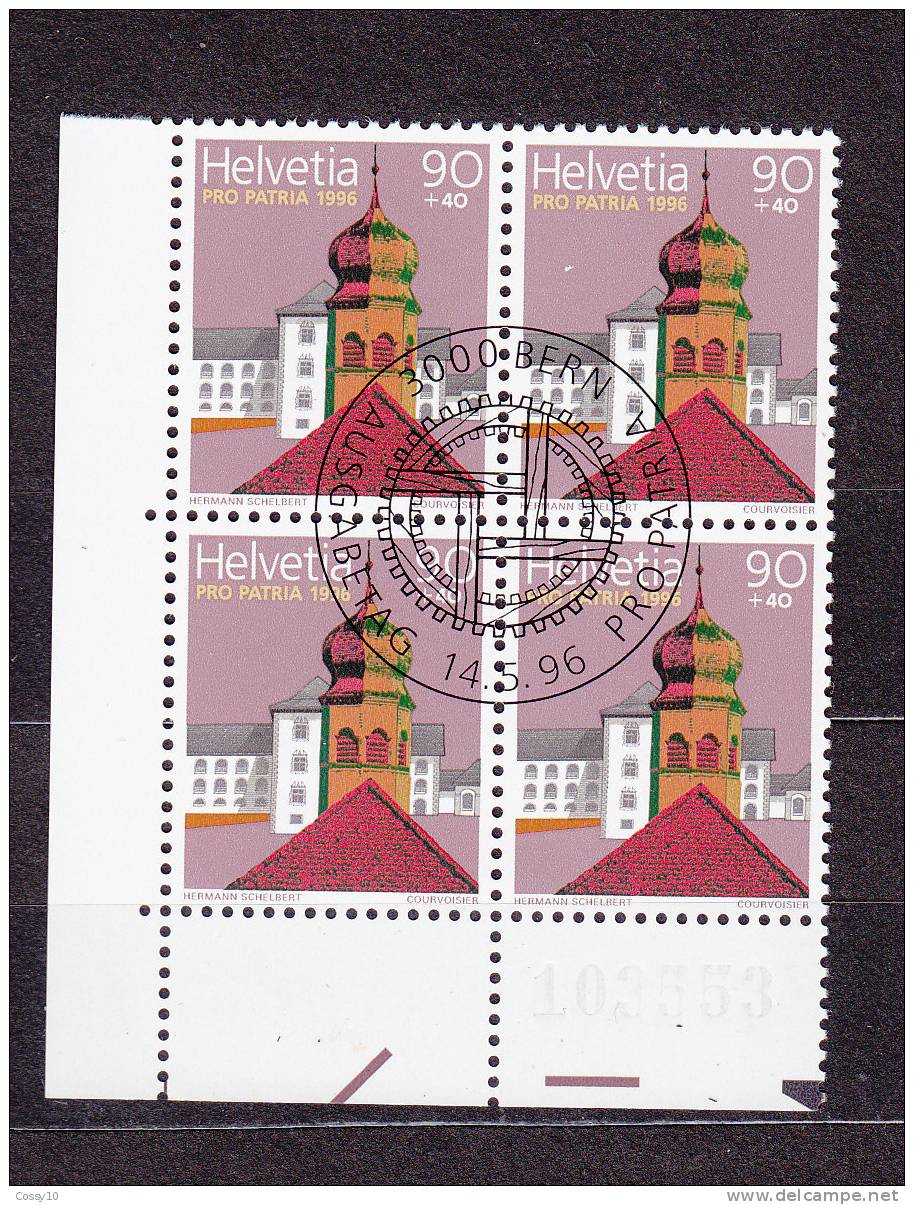 1996   N°253     BLOC DE 4     OBLITERE       CATALOGUE  ZUMSTEIN - Gebraucht