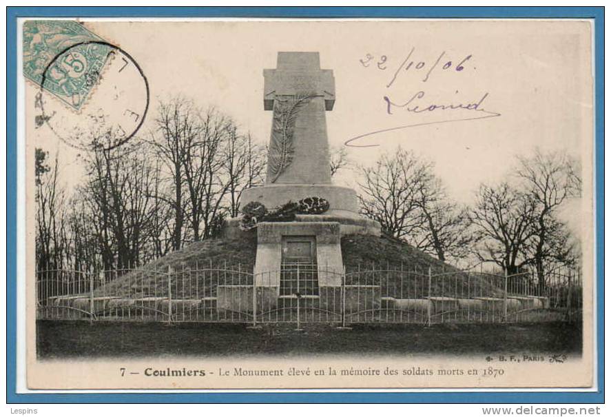 45 - COULMIERS --   Le Monument élevé En .... N° 7 - Coulmiers