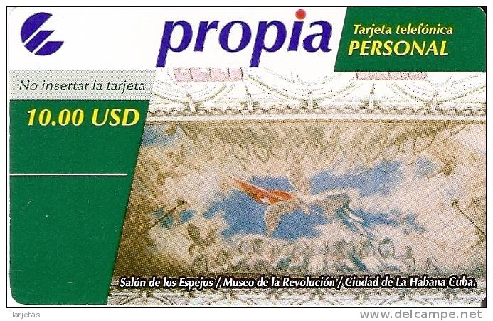 PRD-005 TARJETA DE CUBA PROPIA DE $10 SALON DE LOS ESPEJOS - Kuba