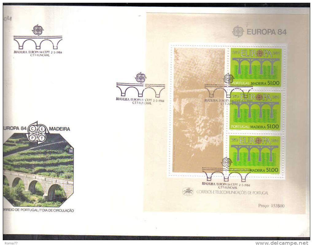 VER1104 - MADEIRA EUROPA 1984, Il Foglietto N. 5 Su FDC Non Viaggiata. - Madère