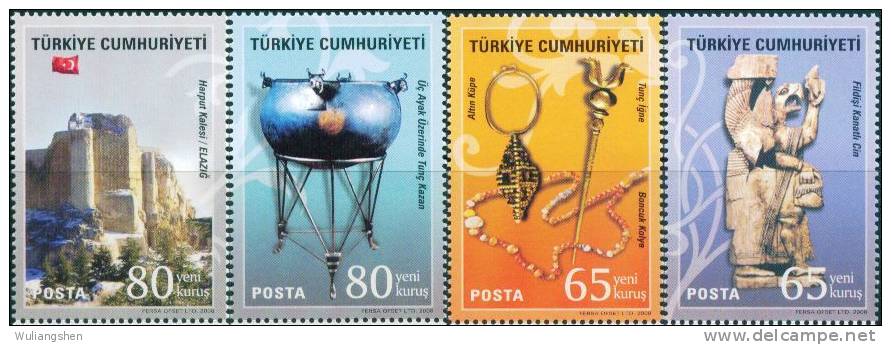 TR0022 Turkey  2008 Cultural Buildings Statue 4v MNH - Ungebraucht