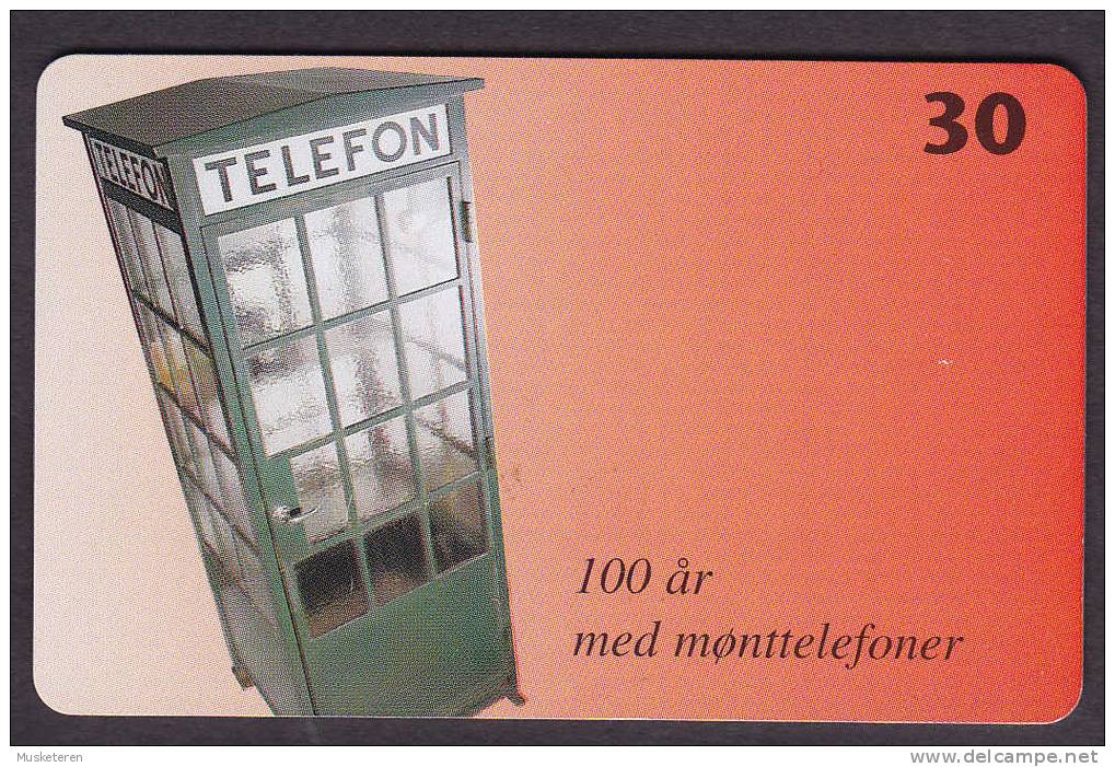 Denmark Phonecard 100 år Med Mønttelefoner Phonebooth 100th Anniversary 30 Kr Tele Danmark Used 2000 (2 Scans) - Denemarken