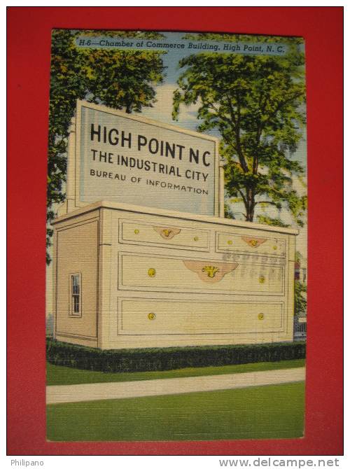 High Point NC Industrial City Chamber Of Commerce Building Look Like A Dresser  Draw 1942 Cancel---ref 159 - High Point