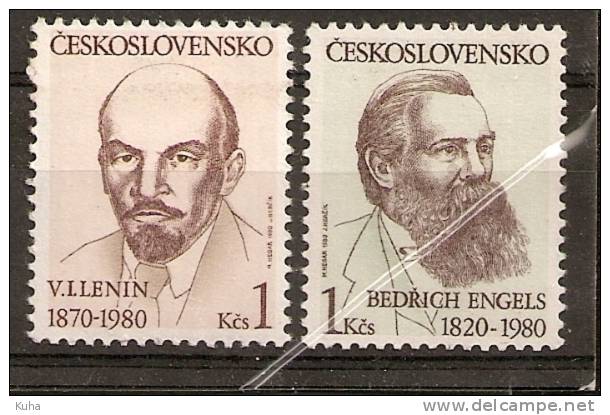 Czechoslovakia 1980 Lenin Engels Russia  MNH - Ungebraucht