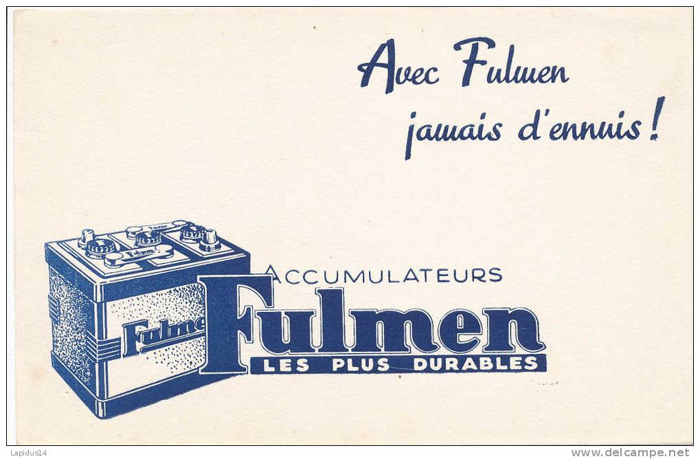 BU 484 /BUVARD - ACCUMULATEURS FULMEN - Gas, Garage, Oil