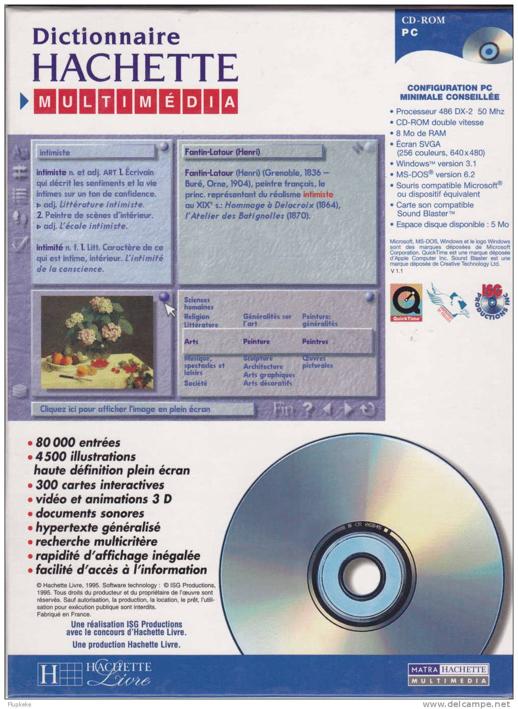 Dictionnaire Hachette Mulmtedia Cd-Rom Le Grand Dictionnaire Encyclopédique Multimédia Hachette Windows 1995 - Encyclopédies