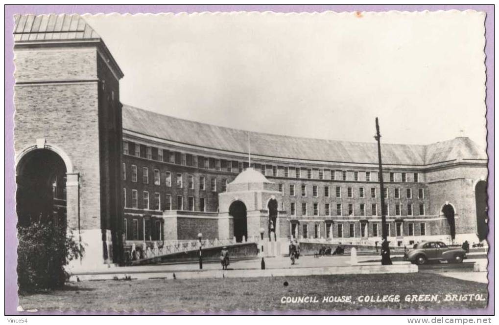 BRISTOL - COUNCIL HOUSE COLLEGE GREEN Ed. Harvey Barton Photo Véritable Circulé 1962 2 Scans - Bristol