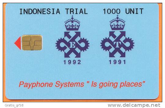 Indonesia - GPT 1000 Units Queens Award Trial Card Mint - Indonesië