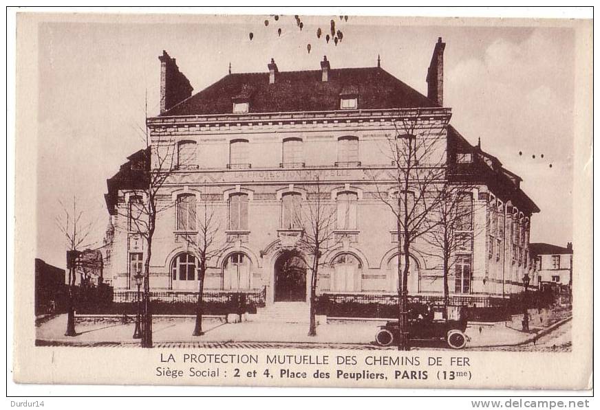 PARIS 13e  XIIIe  /  LA PROTECTION MUTUELLE DES CHEMINS DE FER / Siège Social : Place Des Peupliers - Distretto: 13