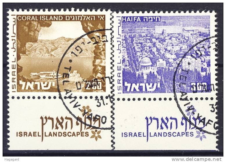 #Israel 1972-73. Landscapes. Michel 536-37x. Cancelled(o) - Used Stamps (with Tabs)