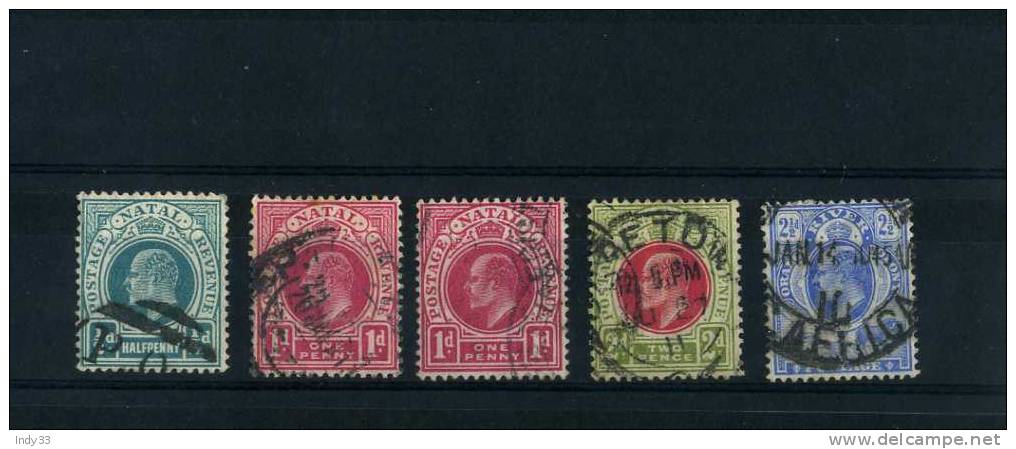 - GRANDE-BRETAGNE . TIMBRES DU NATAL . REGNE D'EDOUARD VII . OBLITERES - Natal (1857-1909)