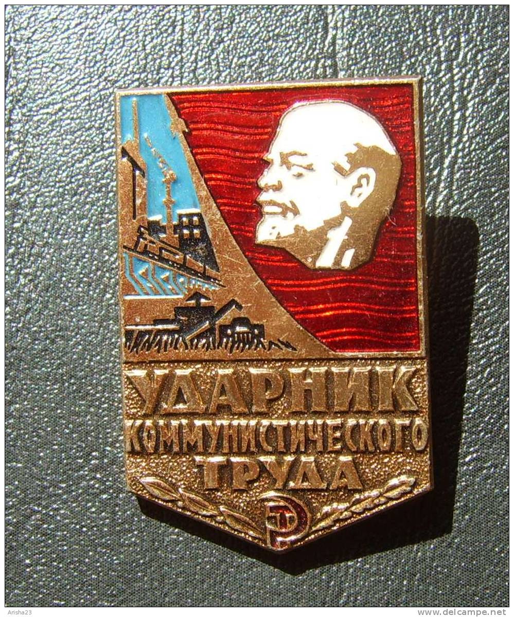 Russia USSR Communism Orden - Lenin - Shock Worker Of Communistic Work - Personnes Célèbres