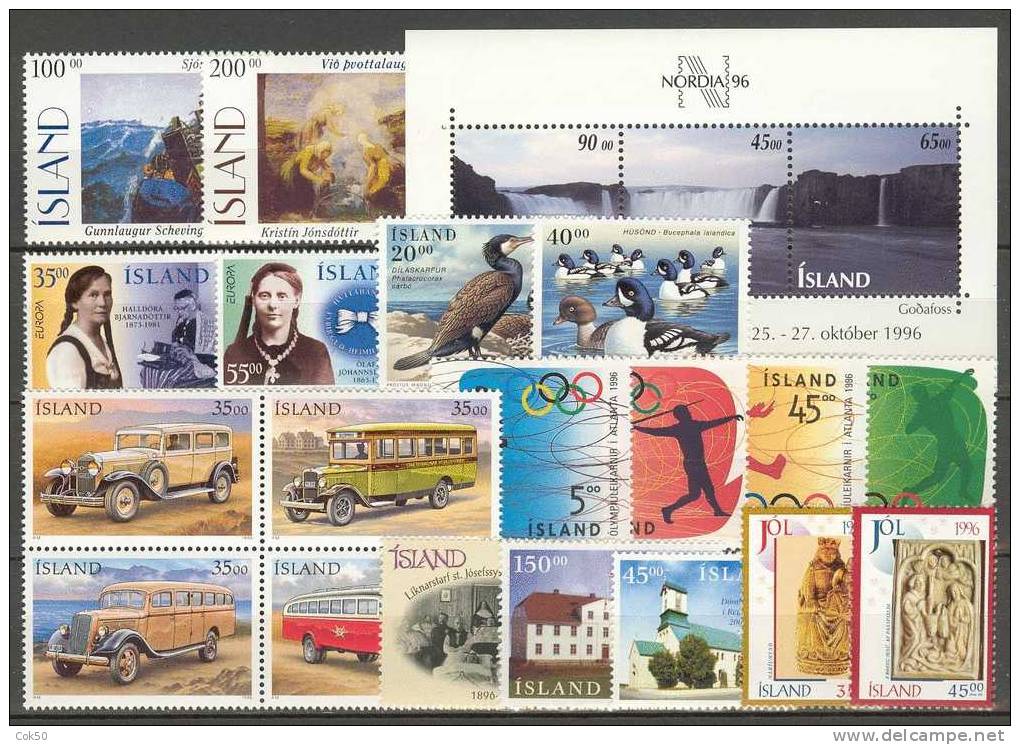 ICELAND - Full Year 1996 (Michel # 840-61) - Perfect MNH Quality - Komplette Jahrgänge