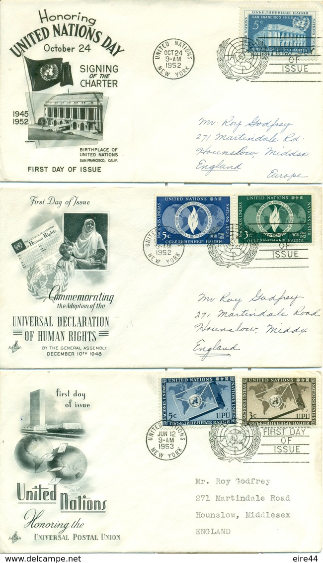 United Nations New York  1952 - 1959 22 FDC - FDC