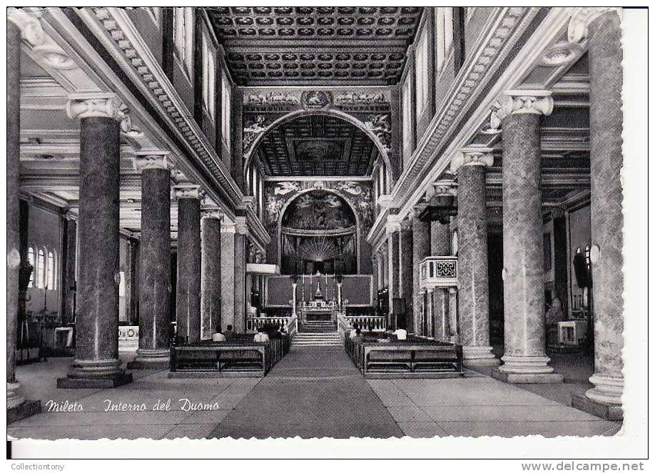 Mileto - Interno Del Duomo - In Bianco E Nero - Formato Grande - Viaggiata  1958 - Vibo Valentia