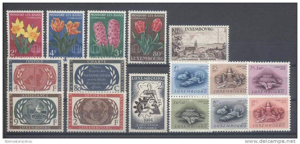 LUXEMBOURG - 1955 NAT CRAFT + BAINS FLOWER SHOW - V3881 - Unused Stamps