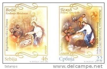 2010SRB    SERBIEN SERBIA SRBIJA  CHRISTMAS ARTE RELIGIONE ICONE  NEVER HINGED - Schilderijen