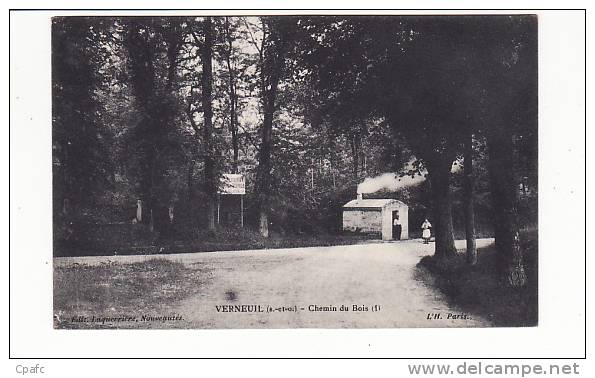 Carte 1910 VERNEUIL CHEMIN DU BOIS ( Gare Tramways ? ) - Verneuil Sur Seine