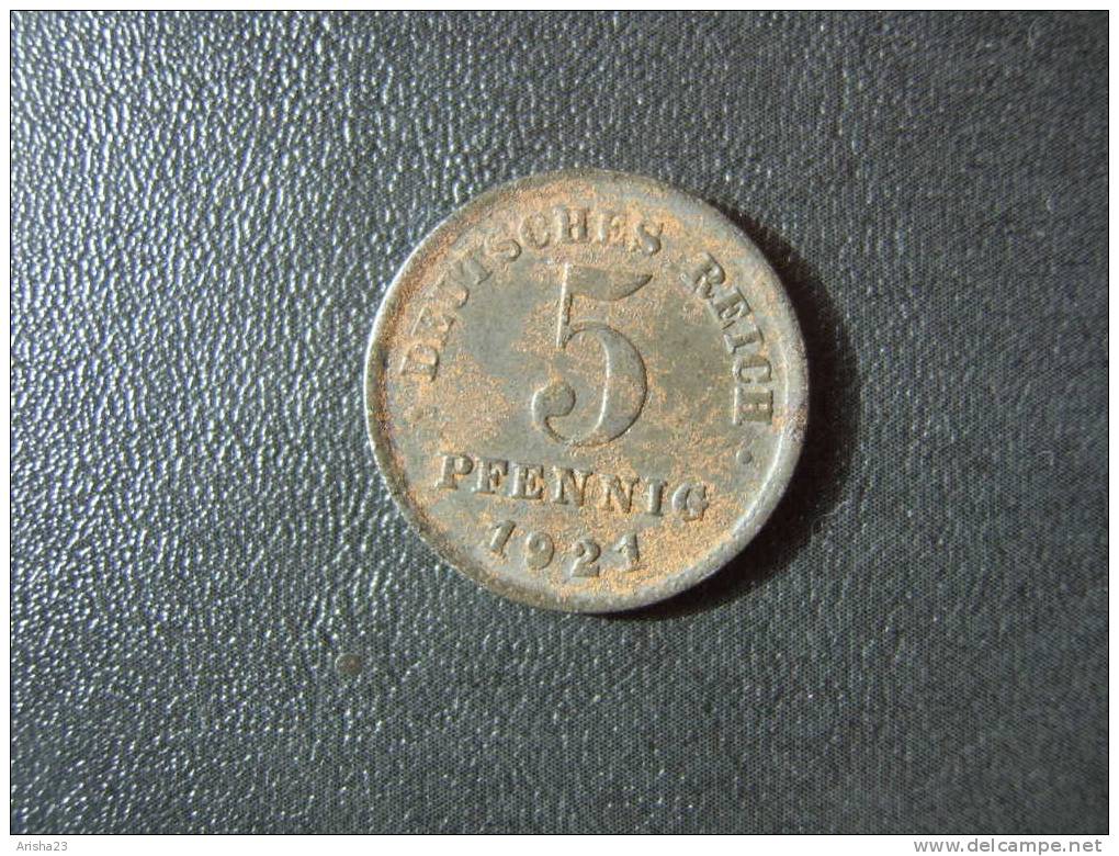 Id.D31. Germany, 5 PFENNIG 1921 F - 5 Renten- & 5 Reichspfennig