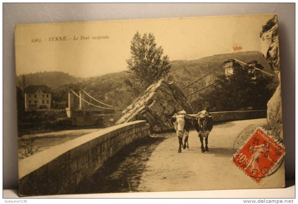 Yenne Le Pont Suspendu (attelage Boeufs) - Yenne