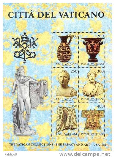 CITTÀ DEL VATICANO VATIKAN VATICAN1983COLLEZIONI VATICANE D'ARTE IN USA COLLECTIONS ART BLOCCO FOGLIETTO BLOCK SHEET MNH - Blocchi E Foglietti