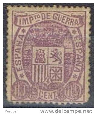 Impuesto De Guerra 10 Cts Violeta Oscuro 1875, VARIEDAD, Edifil Núm 155a * - War Tax