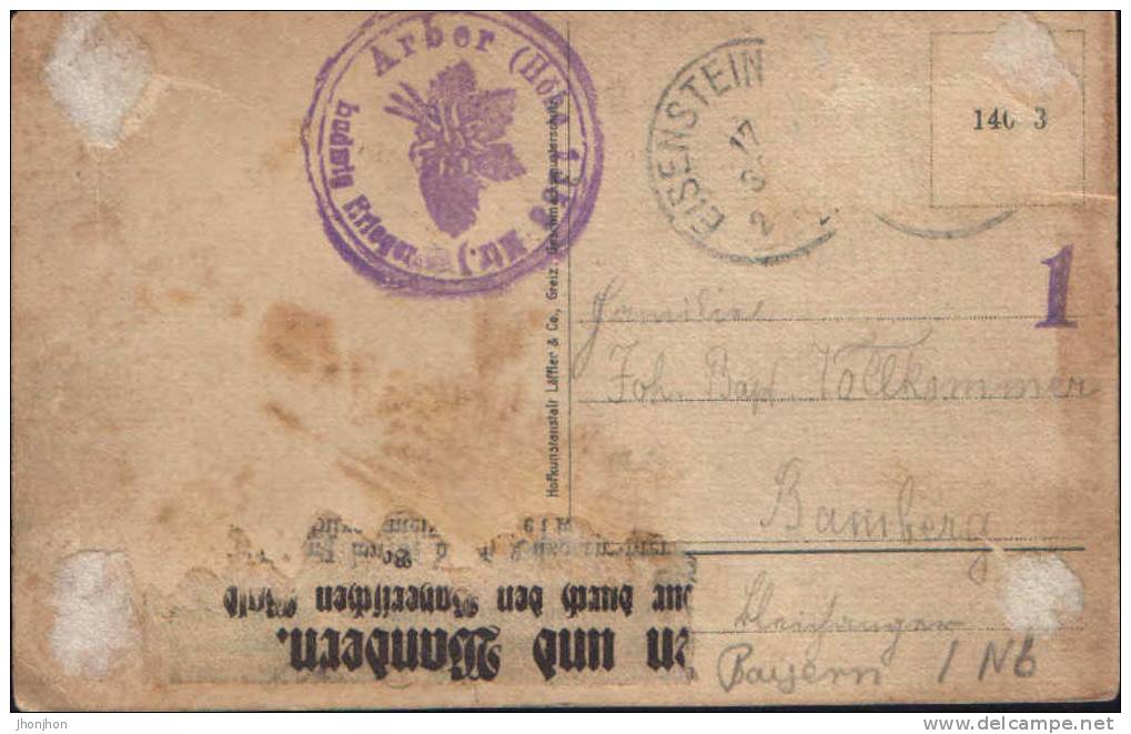 Deutschland-Postkarte Ca.1910-Schuzhutte-Arber, 1476 M(Bayr.Wald.) - 2/scans - Bodenmais